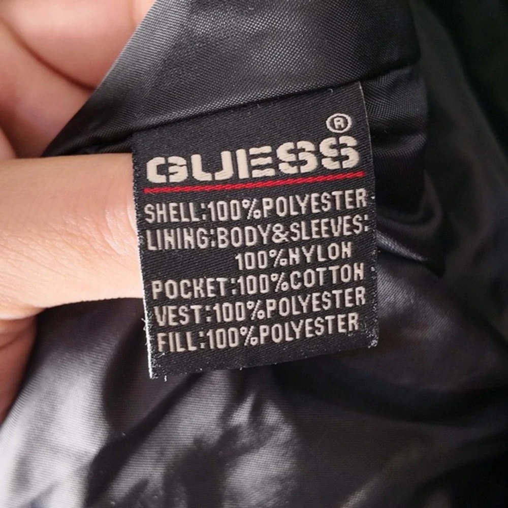 VINTAGE GUESS Mens Black Full Zip‎ Jacket Lightweight Casual Outerwear XL